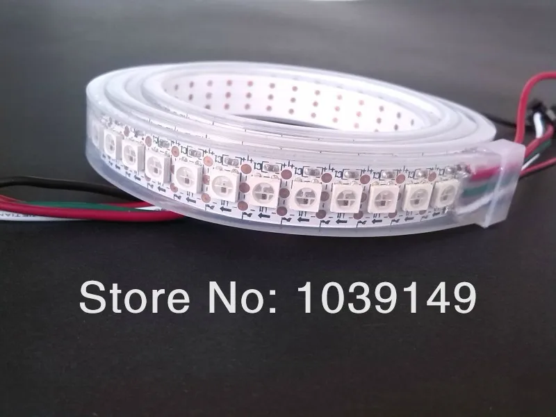 DC 5 В 2 м/roll белый PCB WS2811 IC встроенный 5050 SMD RGB LED чип цифровой ws2812b ws2811 144 пикселей/м Светодиодная лента