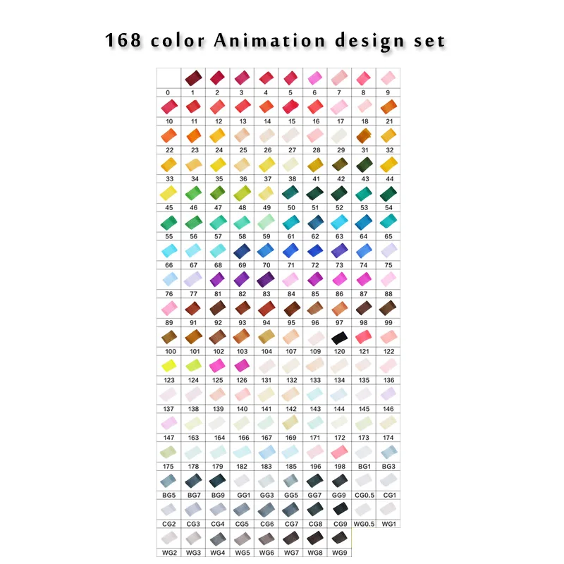 TouchFIVE маркер для рисования набор ручек 12/30/40/60/80/168 Цвета аниме канцелярские эскиз для рисования акварель кисти ручка(белый маркер для белой доски - Цвет: 168 Full set Set