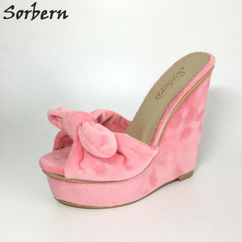 girls pink wedges
