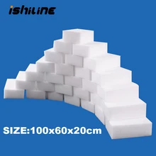 100 pçs/lote esponja de melamina esponja mágica borracha melamina cleaner para cozinha escritório banheiro nano limpeza esponjas 10x6x2cm