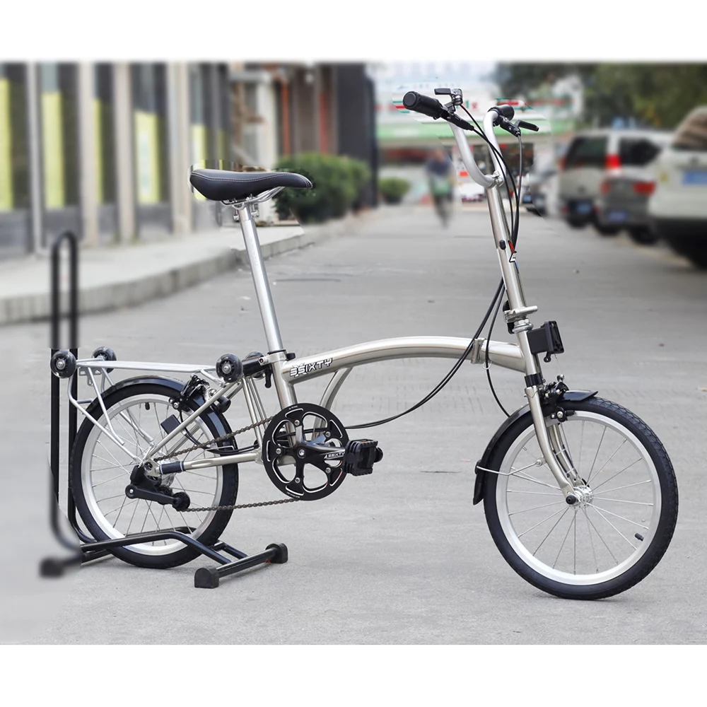 3SIXTY Chrome Steel Folding Bike 16" 349 Urban Commuter Bicycle with