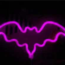 Ins модная неоновая летучая мышь светодиодная светлая неоновая вывеска Праздничная Вечеринка Свадебная декоративная Ночная лампа Рождественские огни домашнее украшение для стен, для бара
