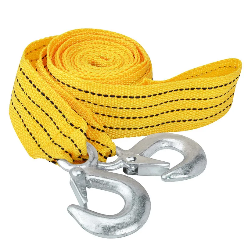 

Universal 4M 3Tons Car Tow Cable Towing Strap Rope Heavy Duty Towing Pull Rope Nylon Towing Cable with Hooks High Strenght