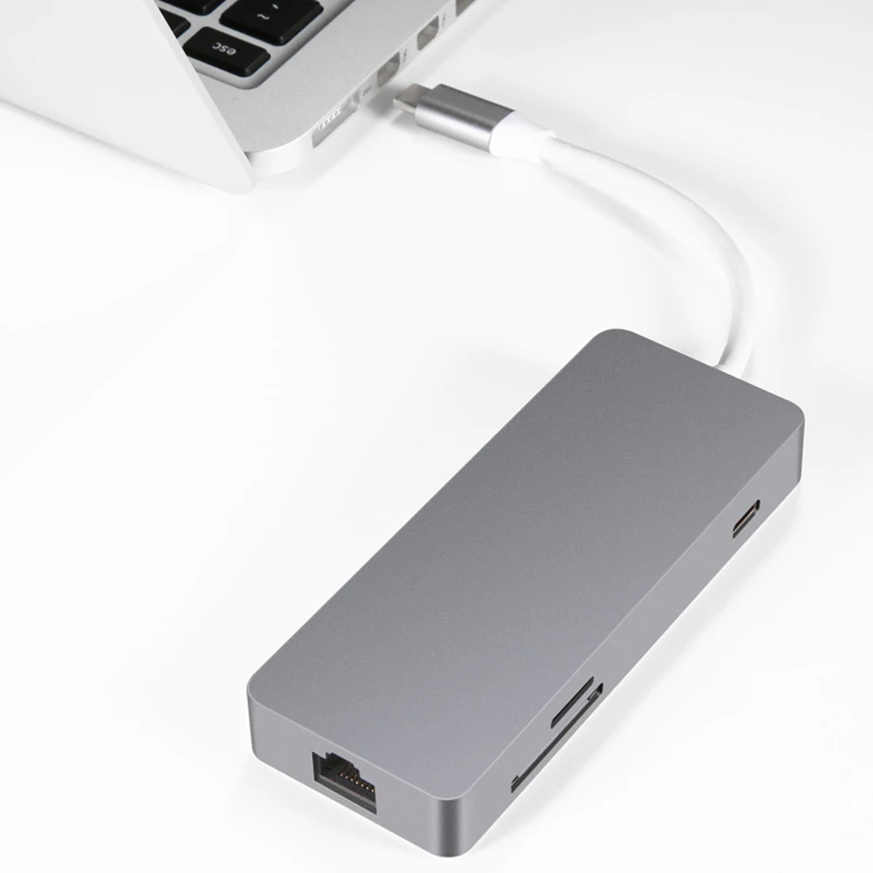 Trumsoon Type-C to HDMI RJ45 Ethernet USB 3.0 USB 2.0 Adapter SD/TF Card Reader USB-C Type C HUB PD for MacBook Samsung Huawei