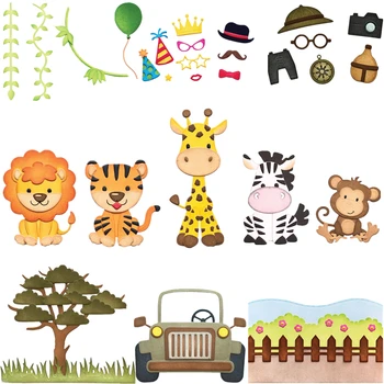 

Giraffe Zebra Monkey Tiger Lion Cute Animals Metal Cutting Dies for Making Card Scrapbooking DIY Album Decoration Craft New 2020