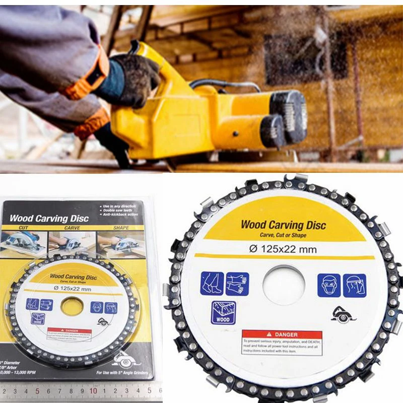

5 inch 14 tooth Chain Plate Woodworking Chain Saw Disk Cutting Piece Woodwork Slotted Saw Blade