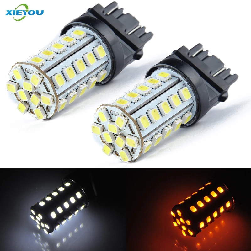 

XIEYOU 2PCS T25 3157 39-SMD White&Yellow Color Switching LED Car Lights Brightness For Brake Turn Singal Rear Reverse Lights
