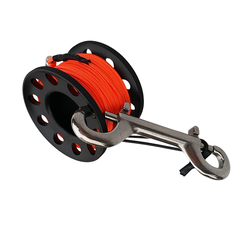 

1 Pcs 15m Scuba Diving Finger Reel Spool with High Visibility Line Double End Bolt Snap for Underwater Diver Snorkeling Fishing