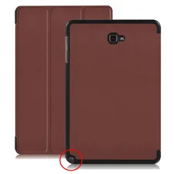 Slim Magnetic Folding Flip PU Leather Smart Cover for 10 - inch Tablet Folio Case (Dark brown)