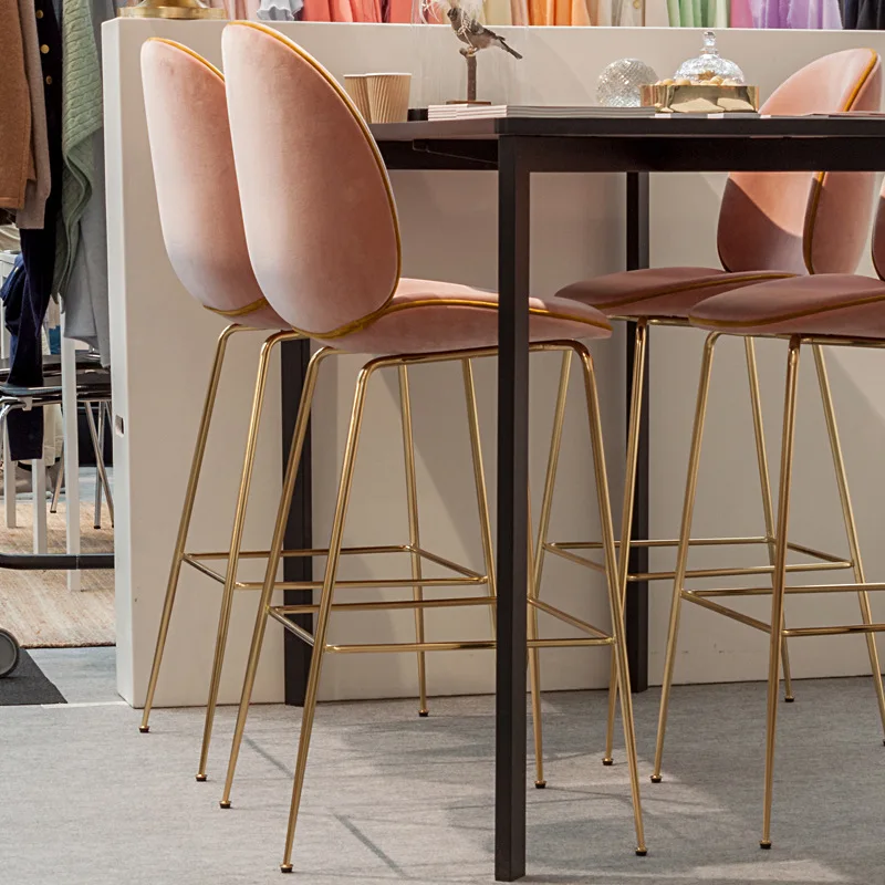 Simple Style Nordic Bar Chair with Backrest Creative Coffee Shop High Stool Household Multi-function Firm Balcony Leisure Chair Simple Style Nordic Bar Chair with Backrest Creative Coffee Shop High Stool Household Multi-function Firm Balcony Leisure Chair