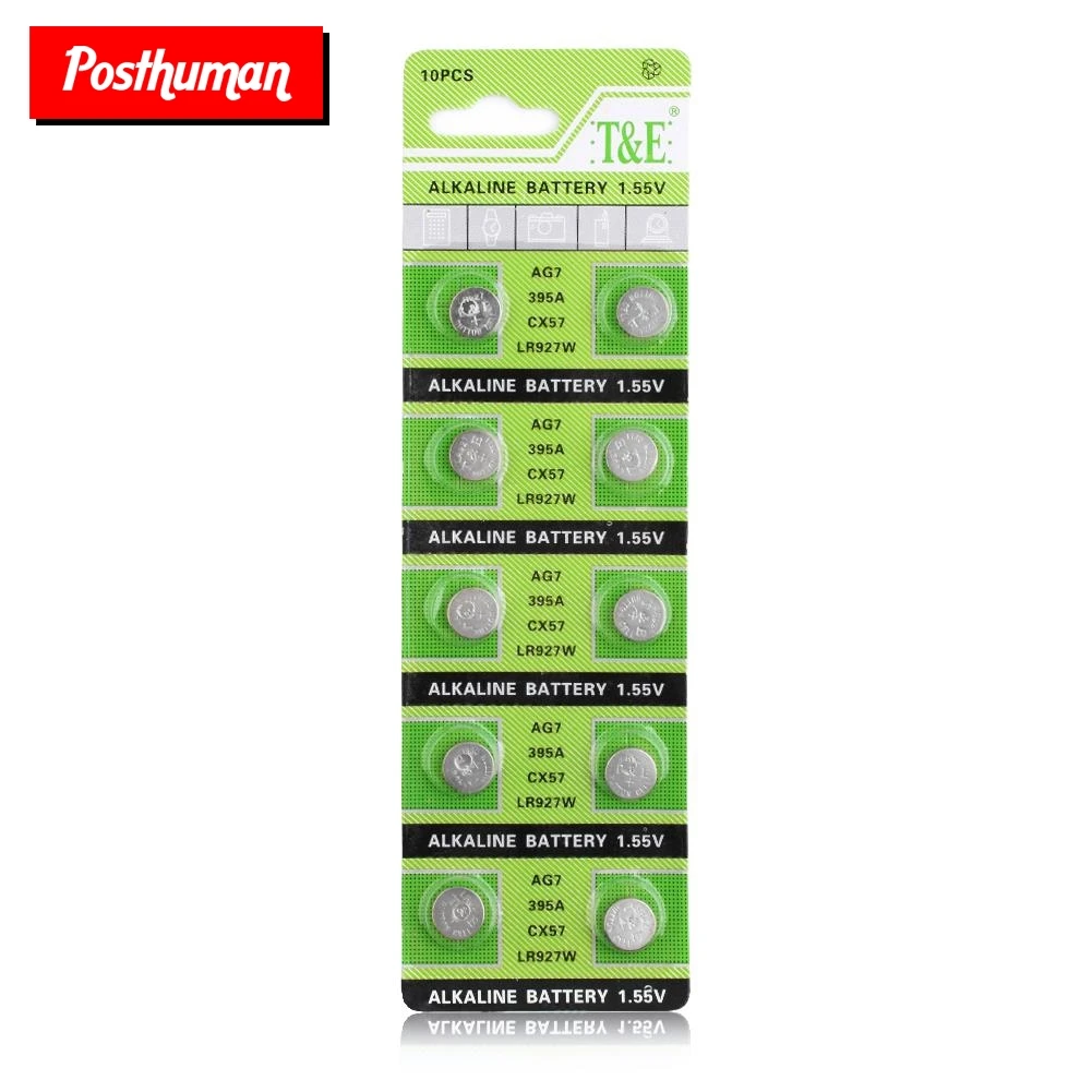 

2019 POSTHUMAN 1.5V Watch Battery Button 395 SR927SW 399 SR927W LR927 LR927W SP395 SR927 610 AG7 Coin Cell 10pcs