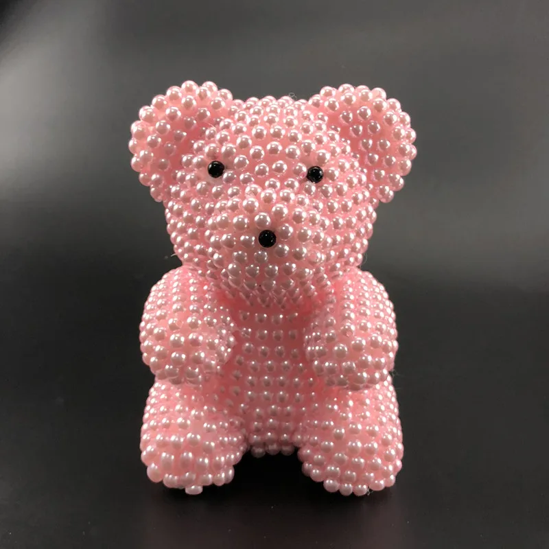 Креативные подарки поделки жемчуг медведь набор 200 мм пена медведь для творческого подарка на день рождения разные цвета 8 мм груши интересные 1 шт