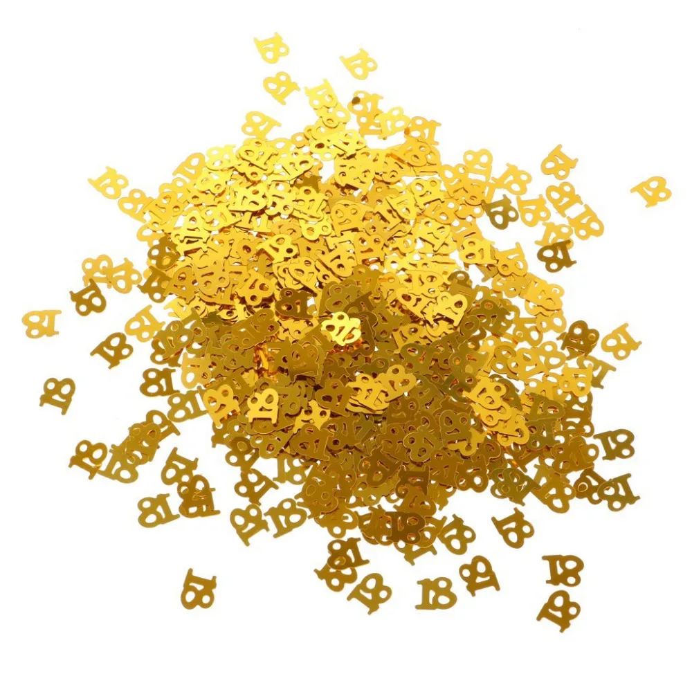 15g/2 packs Metallic Birthday Age Anniversary Year Table Number Confetti 16 18 30 40 50 60 Golden | Дом и сад