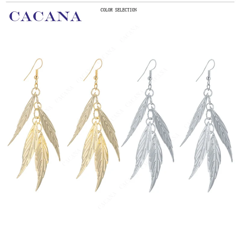 CACANA Dangle Long Earrings For Women High Copy Leaves Bijouterie Hot Sale No.A327 A328