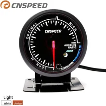 CNSPEED черный циферблат 60 мм 12 В Авто Воздушный датчик соотношения топлива измеритель соотношения воздушного топлива с белым и янтарным светильник YC101417+ YC100221