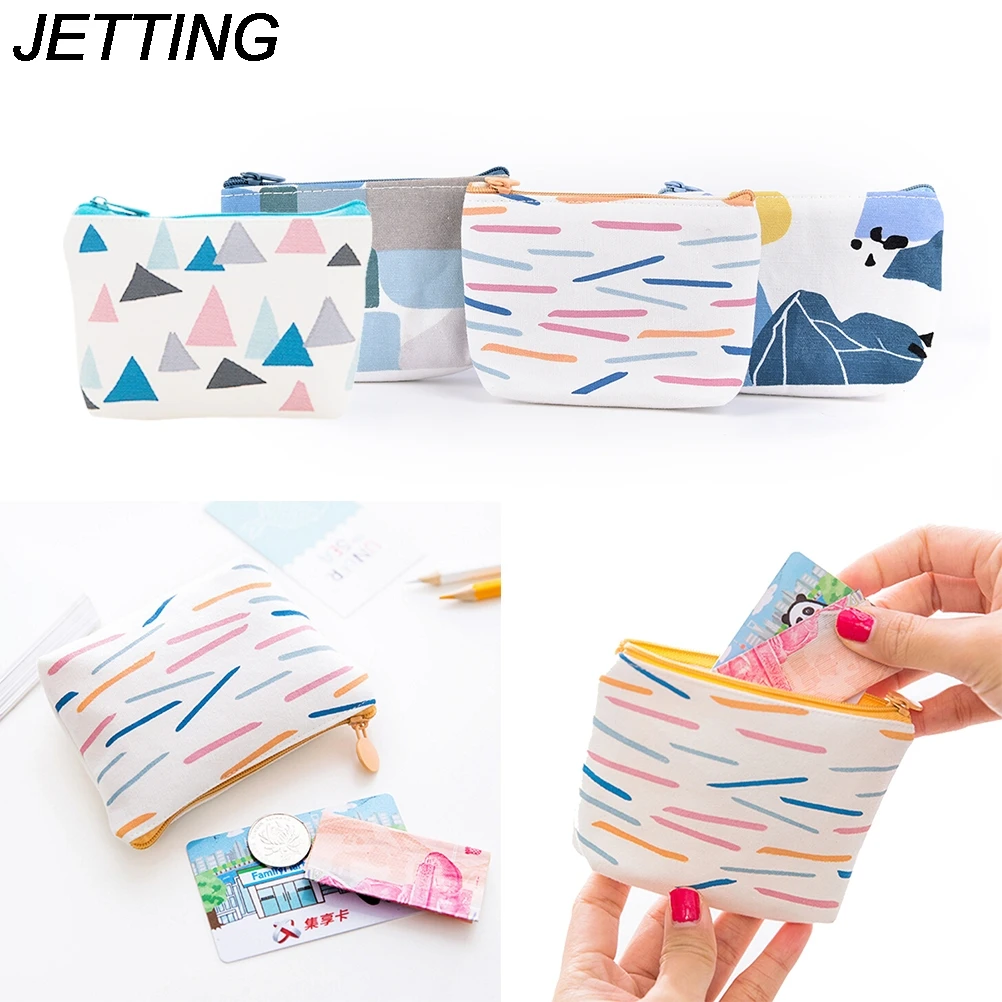 JETTING 1PC Cute canvas coin purses zipper zero wallet child girl boy women purse lady coin bag key packet