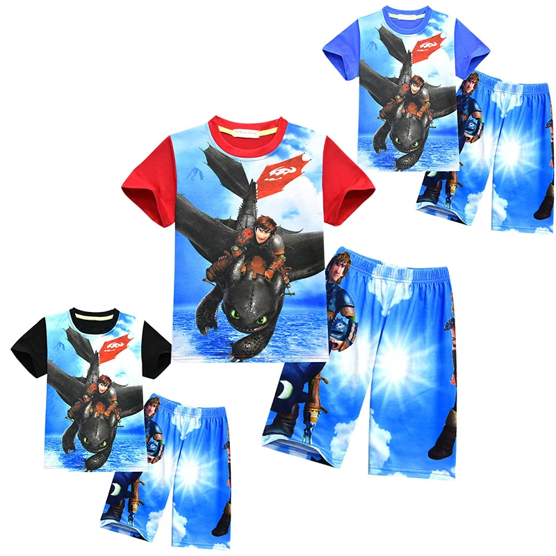 

Children Sets Dragon Master How to Train Your Dragon Toothless 3D Printed Tshirts+Pants Girls Boys Clothes Set Kids Boy Clothing