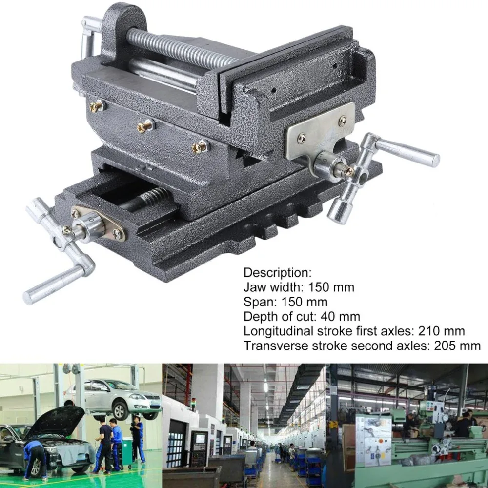 

Compact Bench Clamp 2-Axles Cross Working Table Vice For Drilling Milling Machine Professional 6 Inch Bench Vise 2018 NEW
