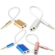 3.5mm Earphone Audio Splitter Connecter Adapter Male Jack 1 to 2 Female For Mp3 Mp4 IOS Android Mobile Phone Tablet PC Universal