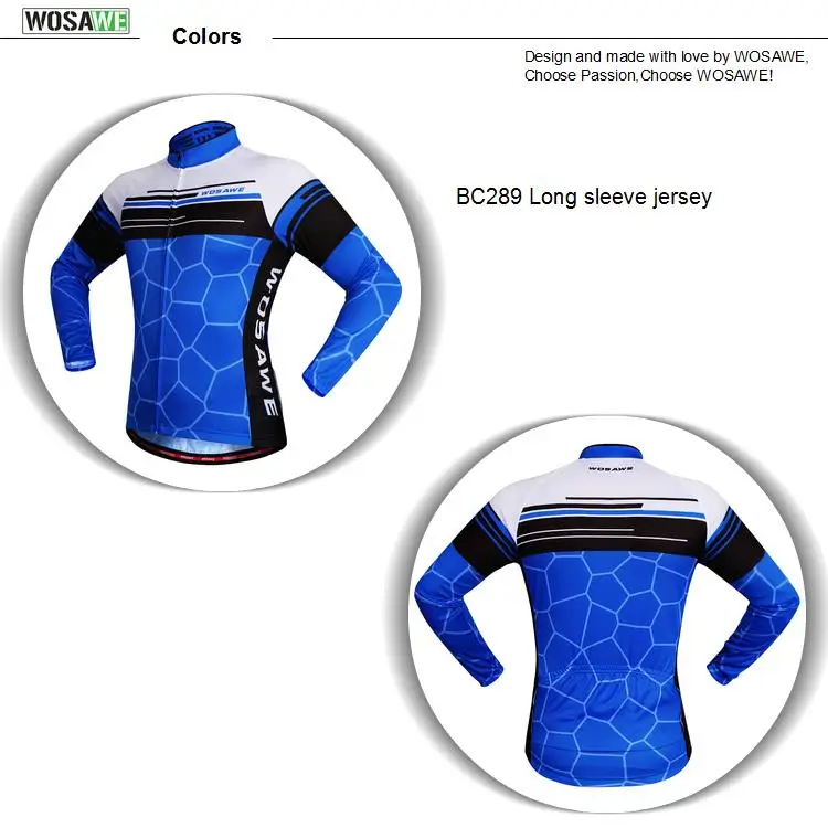 WOSAWE Мужчины Велоспорт трикотаж DH горный велосипед гоночная футболка с длинными рукавами Топы дышащие быстросохнущие велосипедные куртки