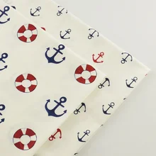 2 предмета белый якорь 40 см x 50 см хлопок Ткань квилтинга Tecido, тюль, Tecidos, тела, telas лоскутное шитье, дешевые ткани, texitle