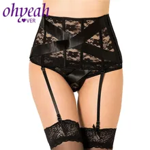 Ohyeahlover Ligas сексуальные женские подвязки с высокой талией, пояс размера плюс 3XL 5XL, цветочные кружева, набор, бандаж, джаретер, сексуальный PM5080