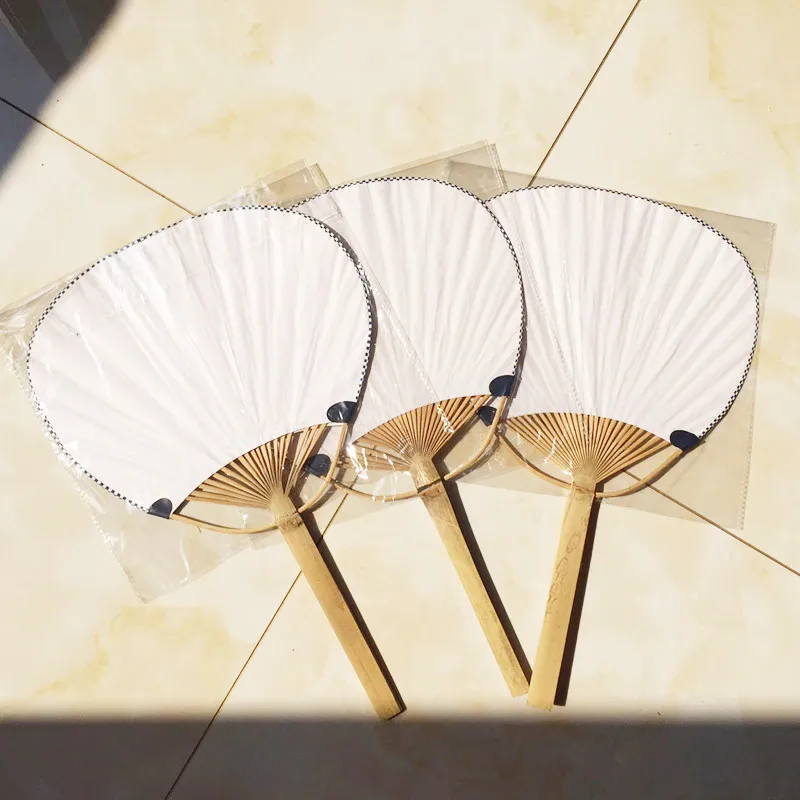 20pcs/lot Free Shipping White Wedding Paddle Hand Fan in Party Favors