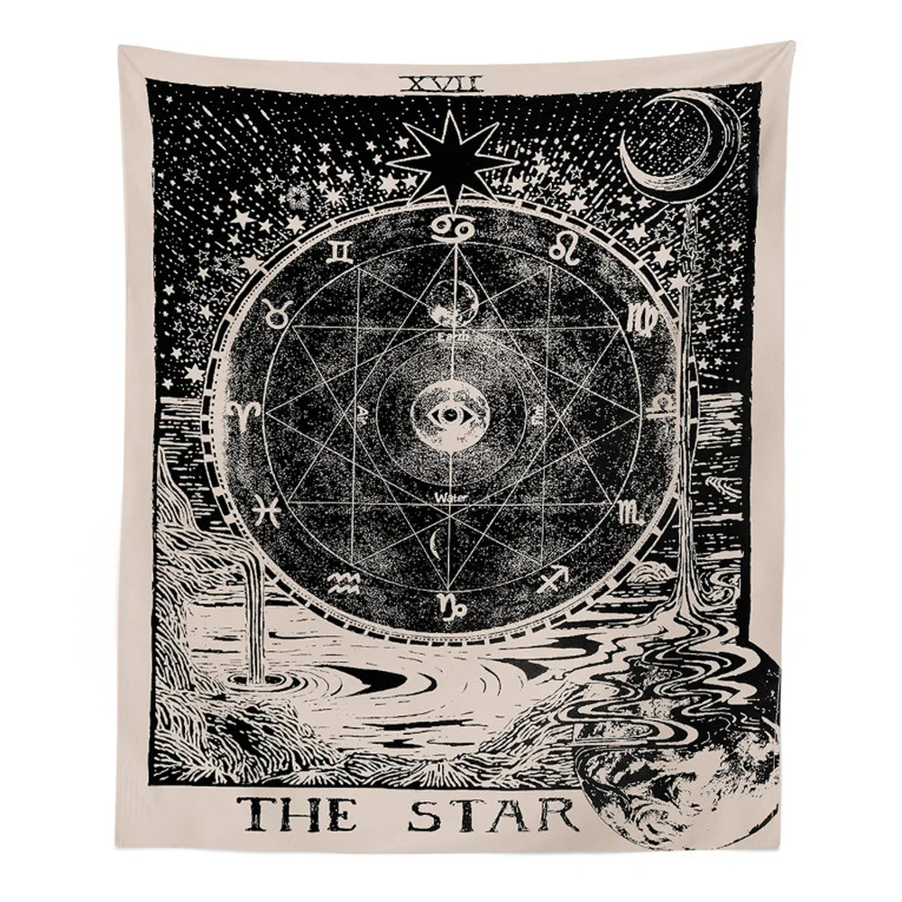 

1 Pc Tarot Hanging Tapestry Sun Star Moon Tapestry Wall Hanging Blanket Wall Carpet Yoga Mat Home Decor Hippie Yoga Mat