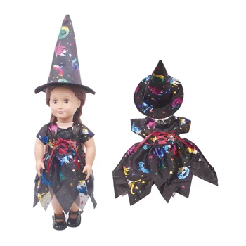 

Doll clothes Cosplay witch hat Halloween costume toy accessories fit 18 inch Girl doll and 43 cm baby dolls c330