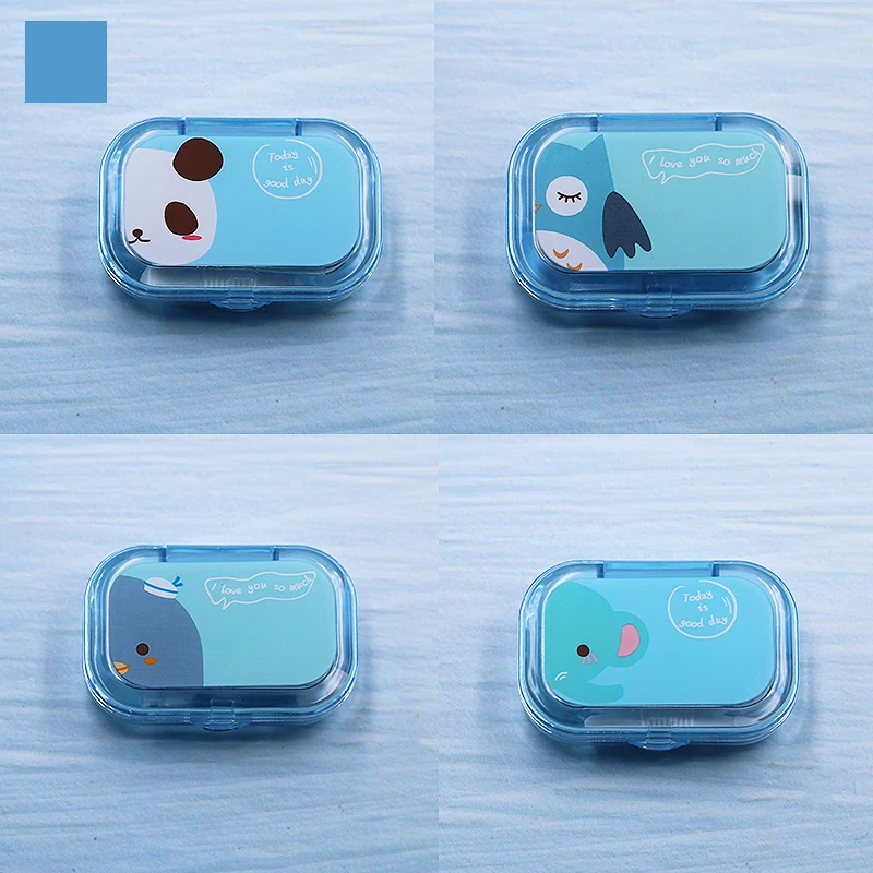 

COLOUR_MAX Unisex Cartoon Contact Lenses Case For Eyes Container Contact Lens Box Mirror Travel