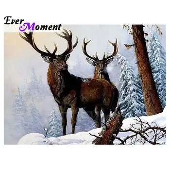 

Ever Moment Diamond Painting Full Square Drill Elk Animal 5D DIY Mosaic Diamond Embroidery Decoration For Home Stones 3F459
