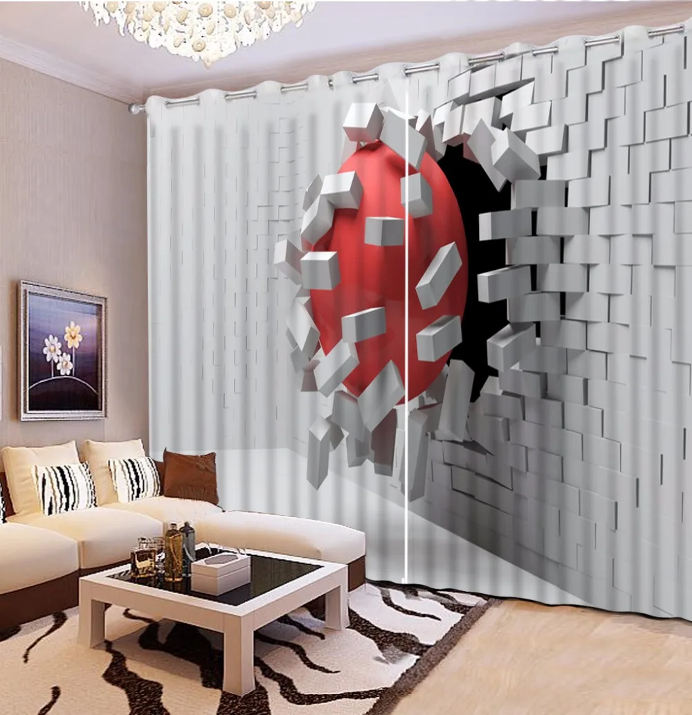 

Creative Home Decoration Curtains Blackout white Curtain For The Bedroom Living room Photo Wall Curtains 3D