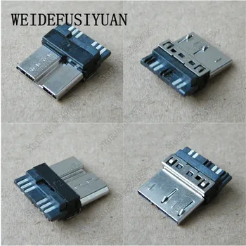 

50-100PCS Dual Micro USB 3.0 Jack Port Socket for Mobile hard disk 5pins Male Plug