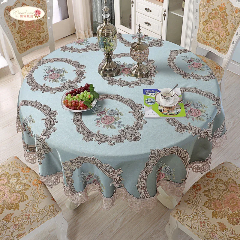 US 39 OFF Proud Rose European Round Tablecloth Big Size Cover Cloth Lace Bedside Table Cover Desk Covers Home Decoration Kitchen Supplies In
