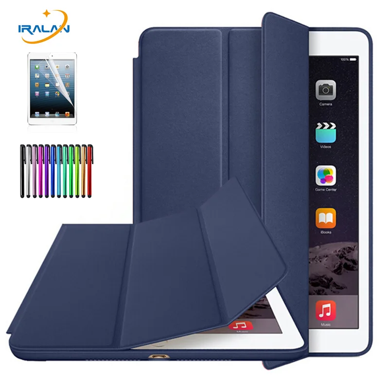 

2018 hot Ultra Slim Smart Case for Apple IPad Air 1 Official 1:1 Pu Leather Stand Cases Capa Fundas for IPad 5 Cover+Stylus+film