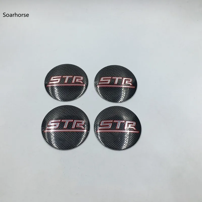 Soarhorse 4PCS 56mm Black Grid STR Aluminum Auto Wheel Center Caps sticker emblem Hubs Caps decal