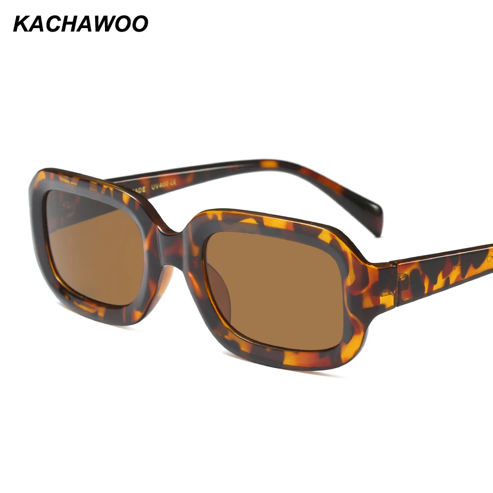 

Kachawoo black rectangle sunglasses for men brand designers leopard fashion ladies sun glasses for women summer 2018 UV400