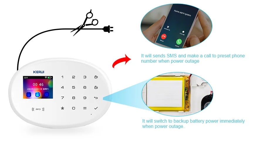 KERUI наружная Солнечная вспышка, wifi камера, GSM система охранной сигнализации, набор беспроводных домашних приложений, система контроля безопасности