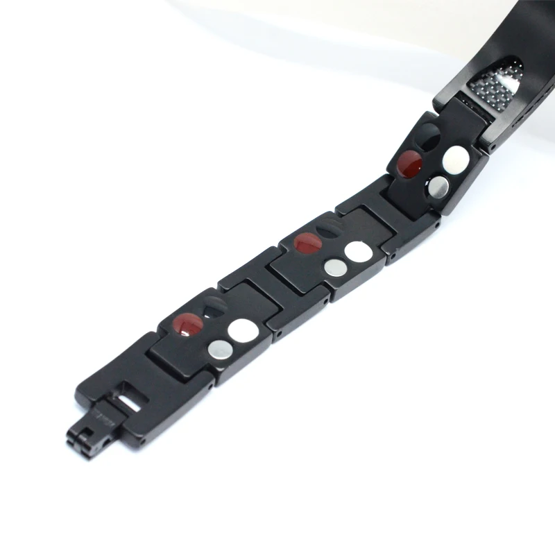 Дешево Целебный мужской браслет Tianium, цепочка из углеродного волокна, магнитный браслет и браслет 4 Ele, мужской ts, забота о здоровье, терапия, роскошн...