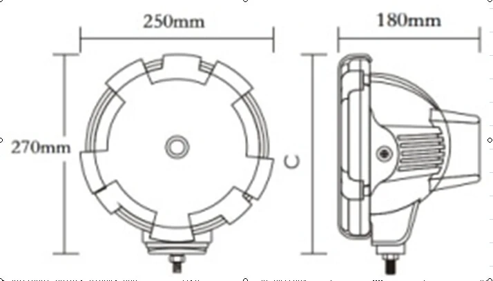 9 inch HID Driving Light KF-K5006 size