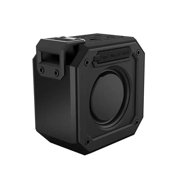 15W Mini IPX7 Waterproof Portable Speaker Outdoor TWS Bluetooth Speaker Column High battery 24 hours play time with AUX TF Card - Color: Black