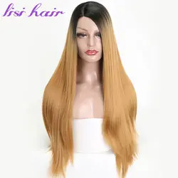Лиси волос Длинные прямые синтетические волосы на кружеве парик для черный для женщин 26 дюйм(ов) ов) черный золотой голубой розовый 4 цвета