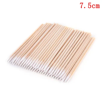

100 pcs 7.5cm/10cm Wood Cotton Head Swab Cotton Swab Health Makeup Cosmetics Ear Clean Cotton Swab Stick Buds Tip For Medical