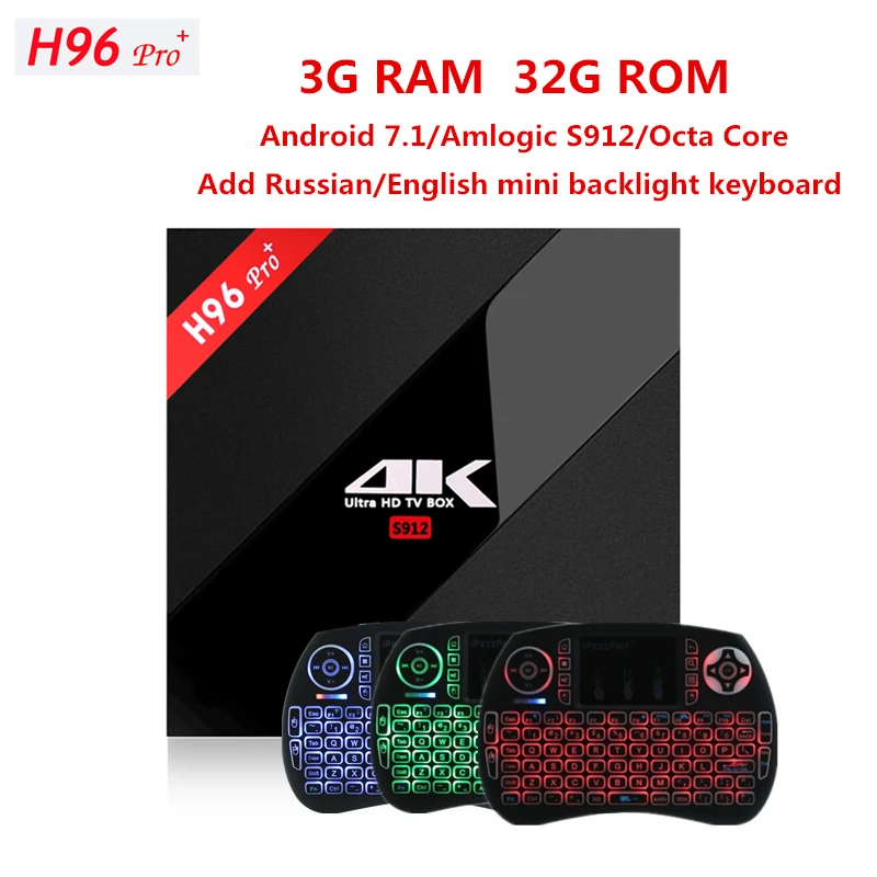 Оригинальный H96 Pro + ТВ Box 2.4 ГГц/5.0 ГГц Octa core 3 г Оперативная память 32 Встроенная amlogic