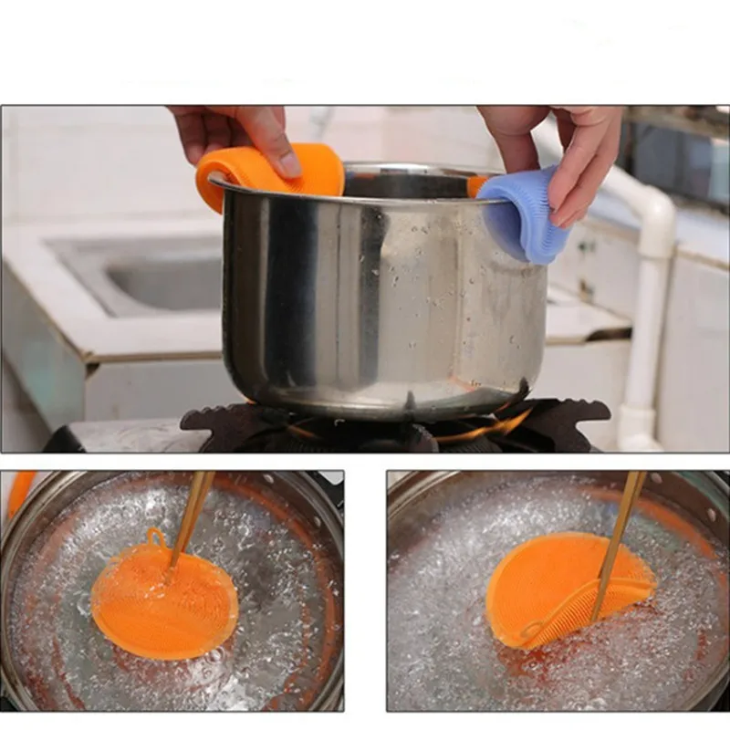 Kitchen Silicone Sponge Washing-up Brush Cleaning Dish Sponges Cooking Silicone Sponge For Washing Dishes  (3)