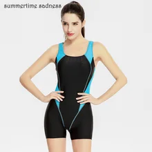 Майо спортивной подготовки стильные боди плавательные принадлежности шорты-боксеры Плавание одежда Для женщин профессиональный купальник