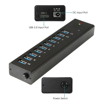 

High Speed 10 Ports usb hub pcb Data Transmission Charging Hub Multi Outlet (ladagogo usb hub factory)