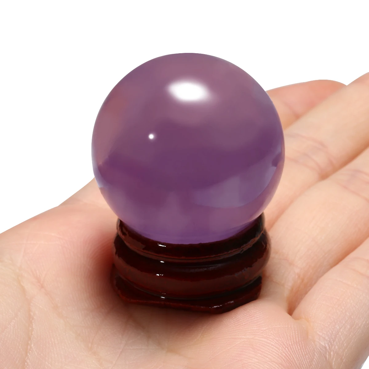 New Beautiful 30mm Natural Purple Amethyst Quartz Crystal Healing Ball Sphere Ornaments + Stand Beautiful Home Decoration