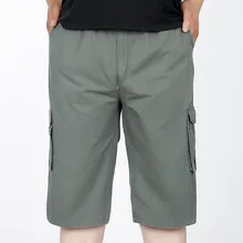 Свободные летние шорты мужские Размер 5XL 6XL Длинные мужские шорты плюс размер по колено 4 цвета