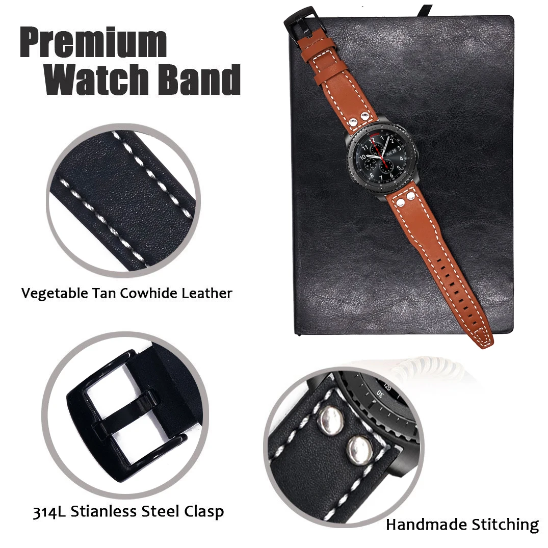 Ремешок Eastar из натуральной кожи для Samsung Gear S3 Frontier Band классический браслет